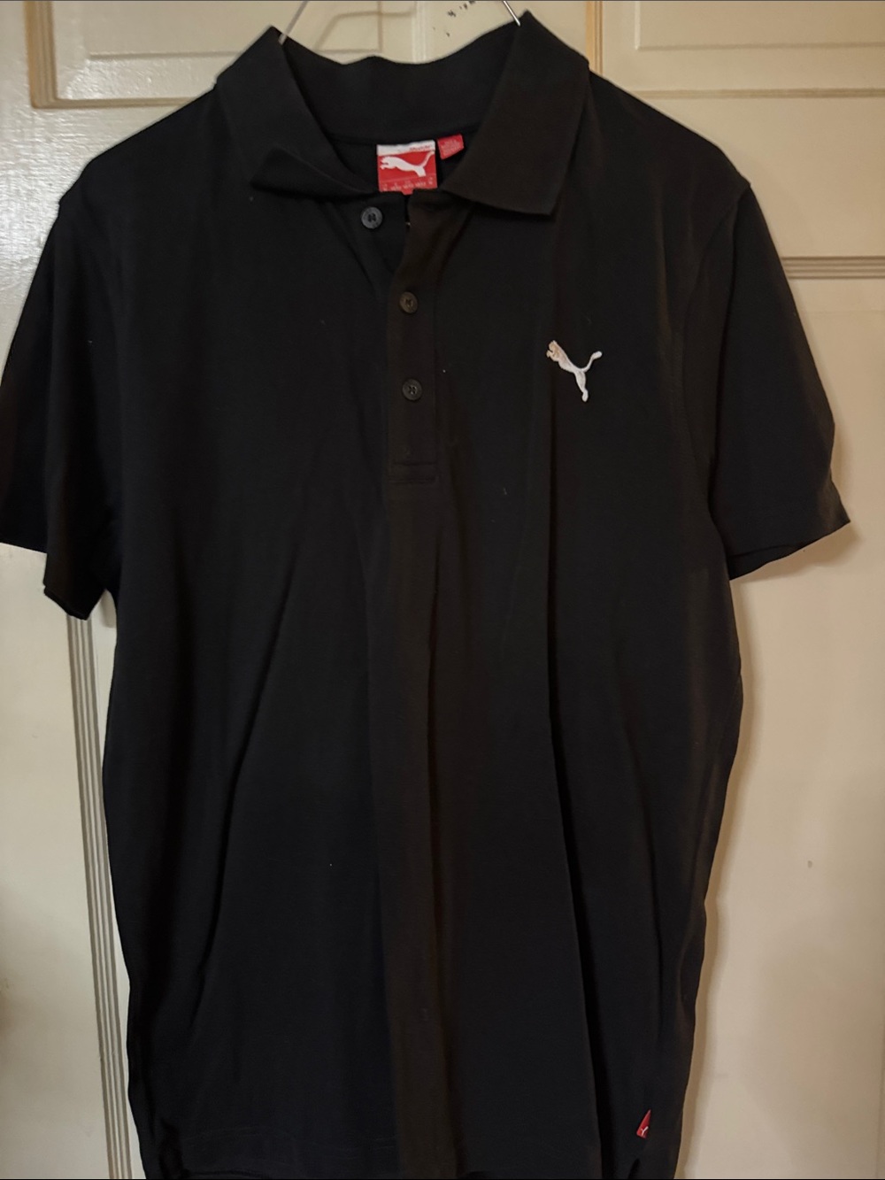 Puma Men’s Black Polo with White Puma Logo